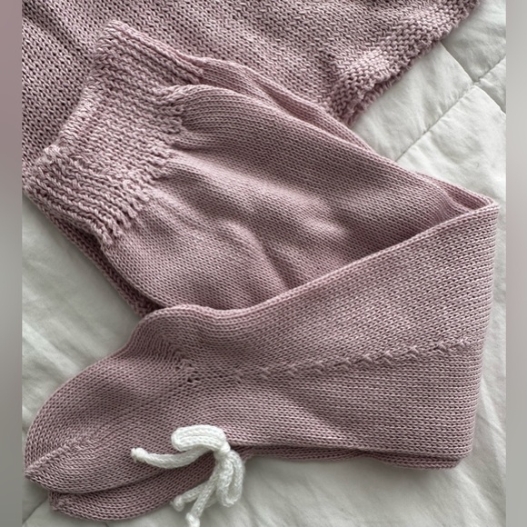 Going Home Set- 0m knit set pique in Blush - Picture 4 of 6